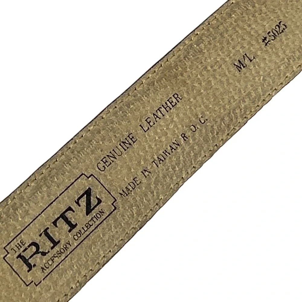 The Ritz Accessory‎ Collection Black Suede Leather Gold Buckle M/L (up to 34